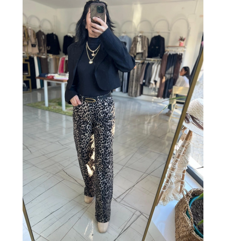 Krem Leopar Denim