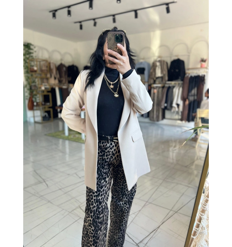 Krem Leopar Denim