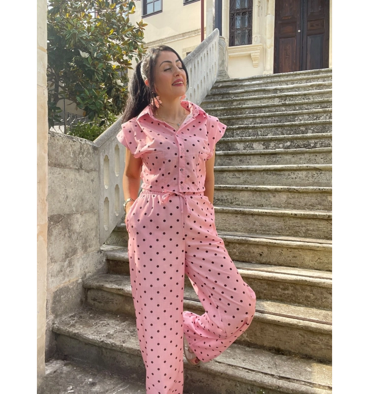 Coast moda pembe puantiyeli takım