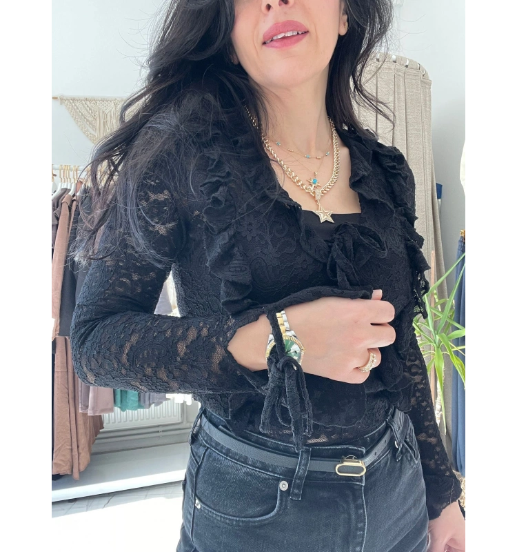 Siyah Dantel Buluz