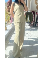 Acik Yeşil Ceket Yelek Pantalon Takım