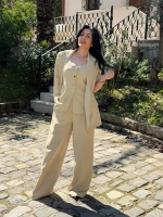 Acik Yeşil Ceket Yelek Pantalon Takım