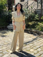 Acik Yeşil Ceket Yelek Pantalon Takım