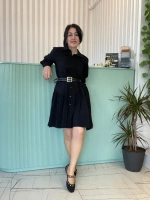 Siyah Kemerli Elbise