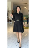 Siyah Kemerli Elbise