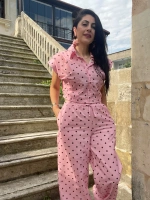 Coast moda pembe puantiyeli takım