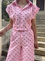 Coast moda pembe puantiyeli takım