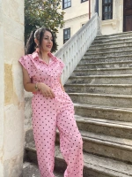 Coast moda pembe puantiyeli takım