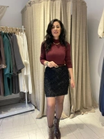 Siyah Mini Dantel Etek