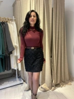 Siyah Mini Dantel Etek