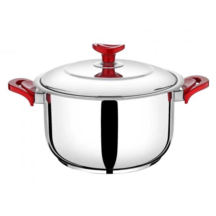 Gümüşer Bakalit Kulplu Çelik Tencere 28x18 cm 11,1 Lt - Paslanmaz Çelik 304 Kalite