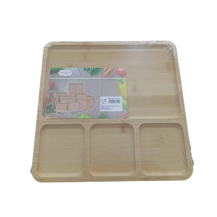 YAKUT Bambu 4 Bölmeli Sunum Tabağı