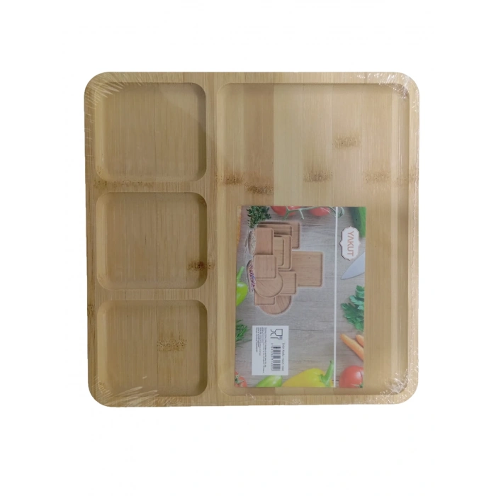 YAKUT Bambu 4 Bölmeli Sunum Tabağı