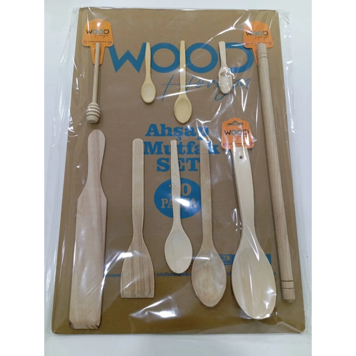 WOOD HORİZON Ahşap 10 Parça Mutfak Seti