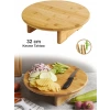 Bambu Yuvarlak Kesme Tahtası Ayaklı 32 x 32 x 7 cm