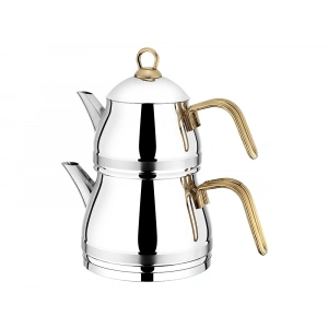 Vivaldi Diamond 4 Parça Gold Mini Çaydanlık Paslanmaz Çelik 304 Kalite