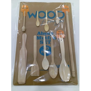 WOOD HORİZON Ahşap 10 Parça Mutfak Seti