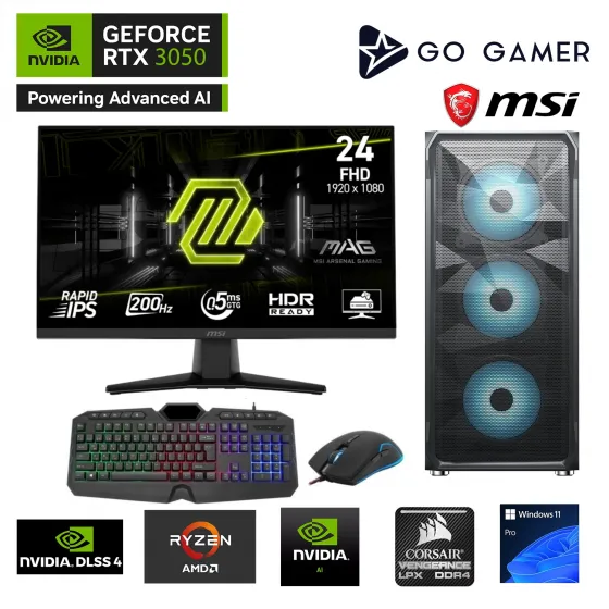 BDT AMD Ryzen 5 5600 / 16GB 3200MHz / 512GB SSD / RTX3050 6GB / MSI 24 200Hz. / OEM Parça Paketi