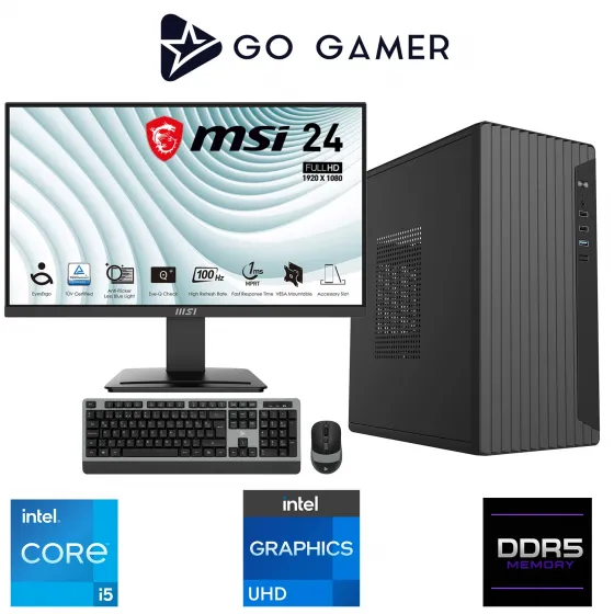 Go Gamer E172D Intel Core i5 13400 / 32GB DDR5 / 1TB SSD / Intel UHD Graphics / MSI 24 100Hz. / OEM Ev Ofis Paket