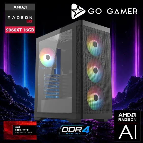 Go Gamer E335 Intel Core i5 13400F / 32GB DDR4 / 2TB SSD / RX9060XT 16GB / OEM Gaming Paket
