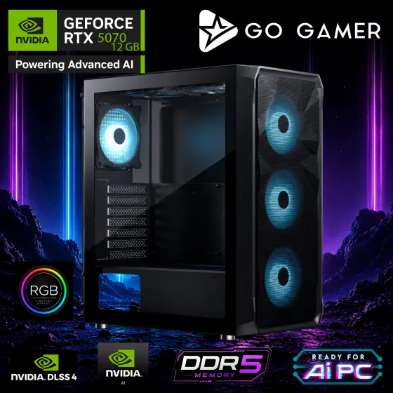 Go Gamer E367F Intel Core i5 14400F / 32GB DDR5 / 1TB SSD / RTX5070 12GB / OEM Gaming Paket