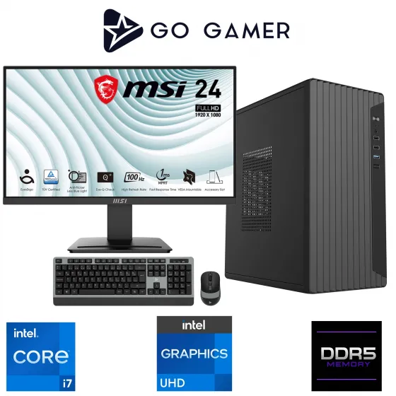 Go Gamer E467DF Intel Core i7 12700 / 16GB DDR5 / 512GB SSD / Intel UHD Graphics / MSI 24 100Hz. / OEM Ev Ofis Paket