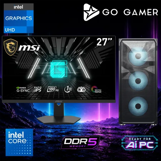 Go Gamer E485DF Intel Core i7 14700K / 64GB DDR5 / 1TB SSD / Intel UHD Graphics / 240mm Sıvı Soğutma / MSI 27 180Hz. / OEM Ev Ofis Paket