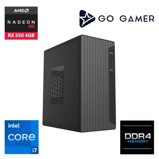 Go Gamer E511D Intel Core i7 12700F / 32GB DDR4 / 1TB SSD / RX550 4GB / MSI 24 100Hz. / OEM Ev Ofis Paket