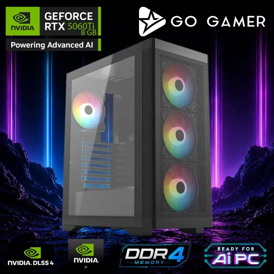 Go Gamer E564D Intel Core i7 12700F / 16GB DDR4 / 1TB SSD / RTX5060Ti 8GB / MSI 24 180Hz. / OEM Gaming Paket