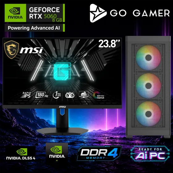 Go Gamer E586D Intel Core i7 13700F / 32GB DDR4 / 1TB SSD / RTX5060 8GB / MSI 24 180Hz. / OEM Gaming Paket