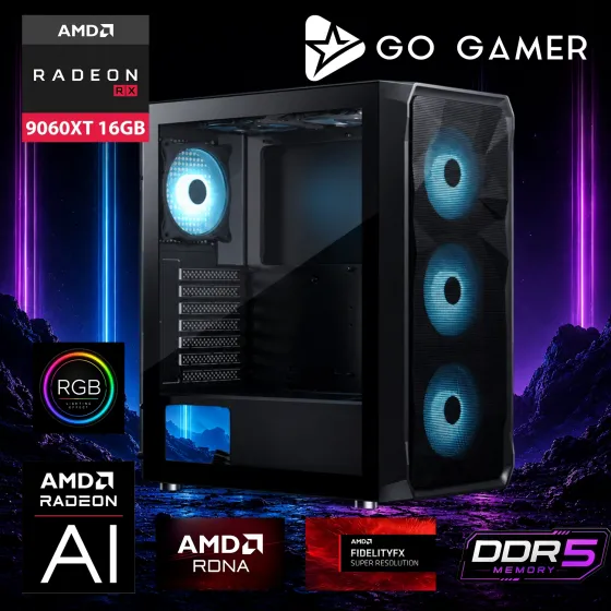 Go Gamer E595F Intel Core i7 13700F / 32GB DDR5 / 2TB SSD / RX9060XT 16GB / OEM Gaming Paket