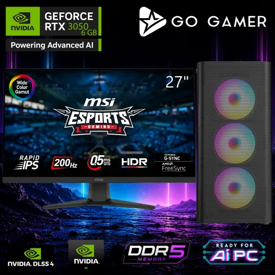 Go Gamer E602DF Intel Core i7 14700F / 32GB DDR5 / 1TB SSD / RTX3050 6GB / MSI 27 180Hz. / OEM Gaming Paket