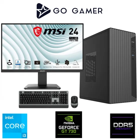 Go Gamer E63DF Intel Core i3 12100F / 16GB DDR5 / 1TB SSD / Nvidia GT730 / MSI 24 / OEM Ev Ofis Paket