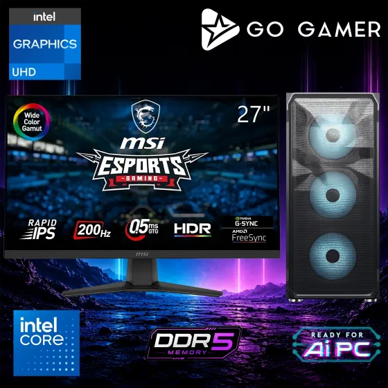Go Gamer E742D Intel Core i9 14900K / 64GB DDR5 / 2TB SSD / Intel UHD Graphics / 240mm Sıvı Soğutma / MSI 27 200Hz. 0.5MS / OEM Ev Ofis Paket