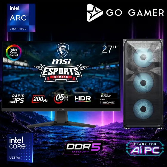 Go Gamer E749D Intel Core Ultra 9 285K / 64GB DDR5 / 2TB SSD / Intel HD ARC XE2 Integrated Graphics / 240mm Sıvı Soğutma / MSI 27 200Hz. 0.5MS / OEM Ev Ofis Paket