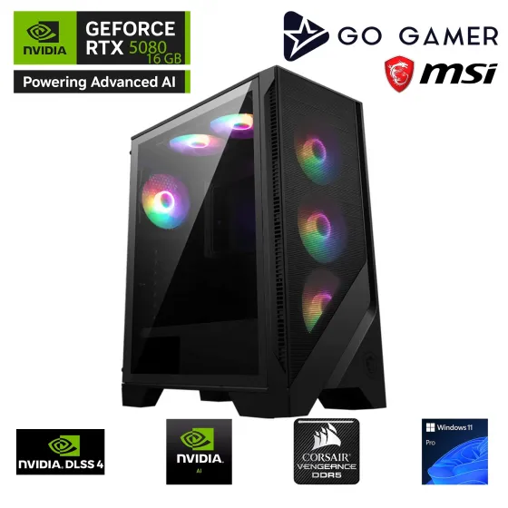 Go Gamer GA1686D AMD Ryzen 9 7950X / 256GB DDR5 5600Mhz / 4TB NVMe SSD 7300-7000MB-sn / RTX 5080 16GB / 240mm Sıvı Soğutma / MSI 27 180Hz. / Windows 11 Pro Masaüstü Bilgisayar