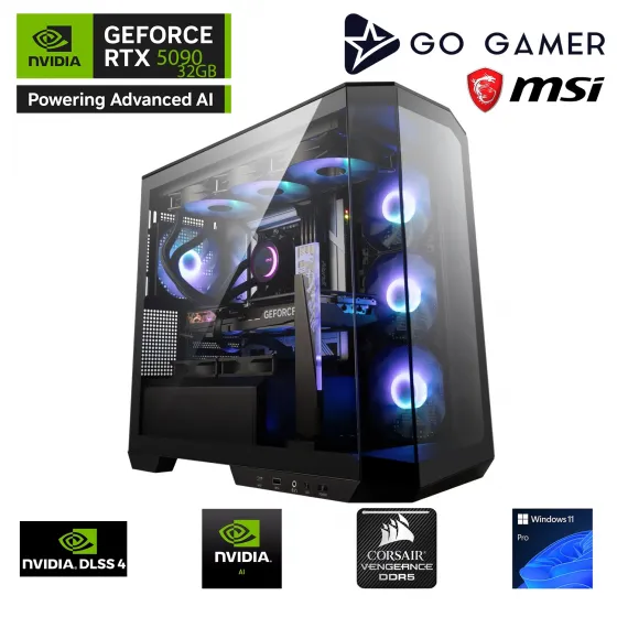 Go Gamer GA2366DP AMD Ryzen 9 9900X / 64GB DDR5 6000Mhz / 2TB NVMe SSD 7300-7000MB-sn / RTX 5090 32GB / 240mm Sıvı Soğutma / B650 Gaming / MSI 27 2K 180Hz. / Windows 11 Pro Masaüstü Bilgisayar