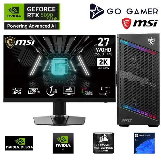 Go Gamer GA2374DK AMD Ryzen 9 9950X / 128GB DDR5 6000Mhz / 1TB NVMe SSD 7300-6000MB-sn / RTX 5090 32GB / 360mm Sıvı Soğutma / B850 Gaming / MSI 27 2K 180Hz. / Windows 11 Pro Masaüstü Bilgisayar