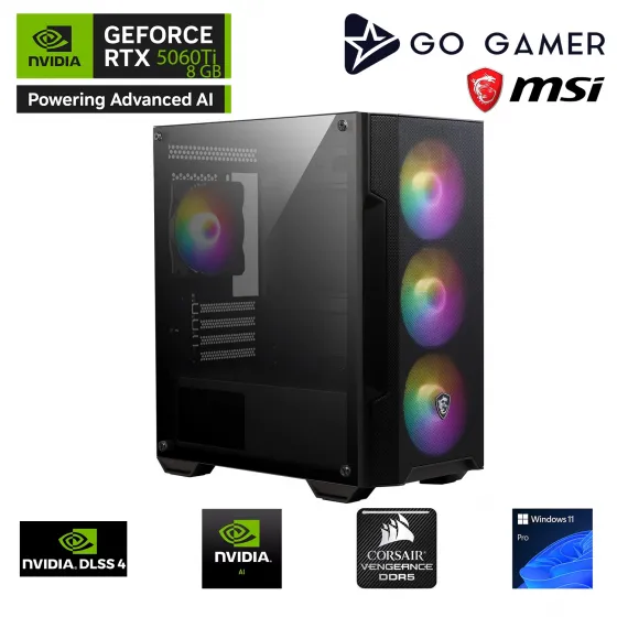Go Gamer GA358 AMD Ryzen 5 7600 / 32GB DDR5 6000Mhz / 1TB NVMe SSD 5000-3600MB-sn Gen4 / RTX 5060Ti 8GB / Windows 11 Pro Masaüstü Bilgisayar