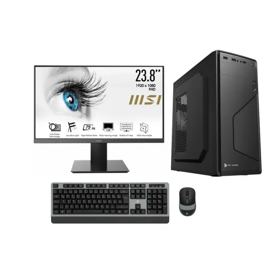 Go Gamer GO4208D Intel Core i3 13100F 8GB 512GB SSD + 1TB HDD GT730 Windows 11 Pro 23.8 Masaüstü Bilgisayar