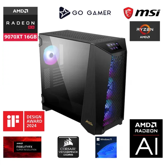 Go Gamer PS08D MSI Prospect / AMD Ryzen 7 9800X3D / X870 / 128GB DDR5 6000Mhz Ram / RX 9070XT 16GB / 2TB 14000-14700MB-sn NVMe Gen5 SSD / 360mm Sıvı Soğutma / MSI 31.5 4K OLED / Windows 11 Pro Workstation Masaüstü Bilgisayar