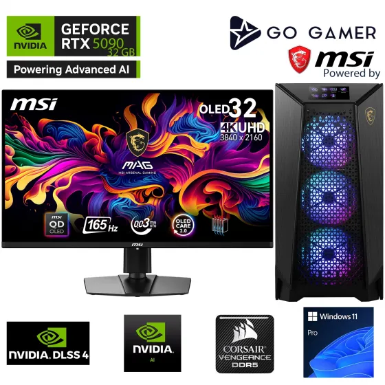 Go Gamer PS58D Intel Core Ultra 9 285K / 256GB 5600MHz DDR5 Ram / 2TB NVMe Gen5 SSD 14000-14700MB-sn / RTX5090 32GB / 360mm Sıvı Soğutma / Z790 Gaming / MSI 31.5 OLED 4K / Windows 11 Pro Masaüstü Bilgisayar