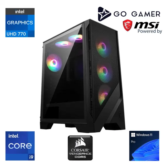 Go Gamer S1020 Intel Core i9 14900K / 64GB 5200MHz DDR5 Ram / 1TB NVMe SSD 5000-3600MB-SN Gen4 / 240mm Sıvı Soğutma / Windows 11 Pro Masaüstü İş Bilgisayarı