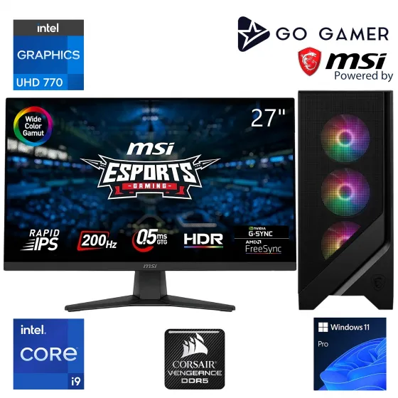 Go Gamer S1025D Intel Core i9 14900K / 256GB 5600MHz DDR5 Ram / 1TB NVMe SSD 5000-3600MB-SN Gen4 / 240mm Sıvı Soğutma / Windows 11 Pro Masaüstü İş Bilgisayarı