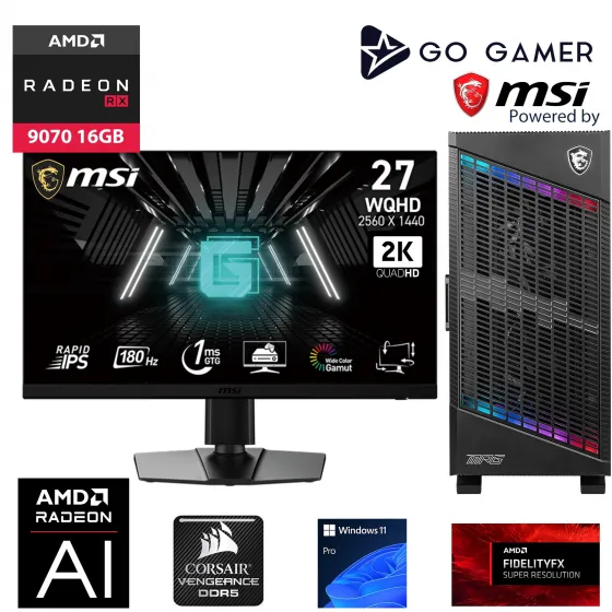 Go Gamer S1087DK Intel Core i9 14900KF / 64GB 6000MHz DDR5 Ram / 1TB NVMe SSD 6000-4000MB-SN Gen4 / RX 9070 16GB / 360mm Sıvı Soğutma / MSI 27 2K 180Hz / Windows 11 Pro Masaüstü Bilgisayar
