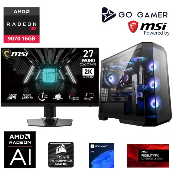 Go Gamer S1091DP Intel Core i9 14900KF / 128GB 6000MHz DDR5 Ram / 4TB NVMe SSD 7300-7000MB-SN Gen4 / RX 9070 16GB / 360mm Sıvı Soğutma / MSI 27 2K 180Hz / Windows 11 Pro Masaüstü Bilgisayar