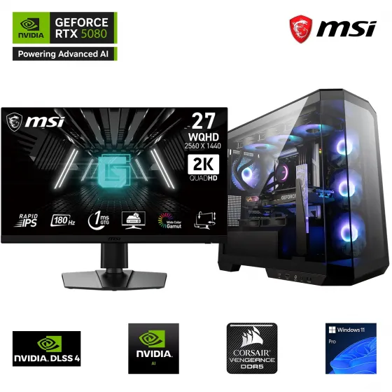 Go Gamer S33DN i9 14900KF / 32GB 6000MHz DDR5 Ram / 1TB SSD GEN4 / RTX5080 16GB / 240mm Sıvı Soğutma / 27 2K 180Hz. / B760 MSI Oyuncu Bilgisayarı