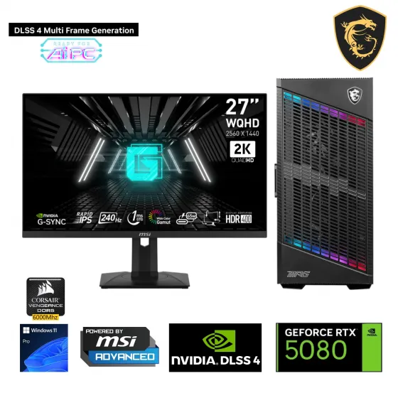 Go Gamer S35DK i9 14900KF / 128GB 6000MHz DDR5 Ram / 4TB SSD GEN4 / RTX5080 16GB / 360mm Sıvı Soğutma / 27 2K 240Hz. / Z790 MSI Oyuncu Bilgisayarı