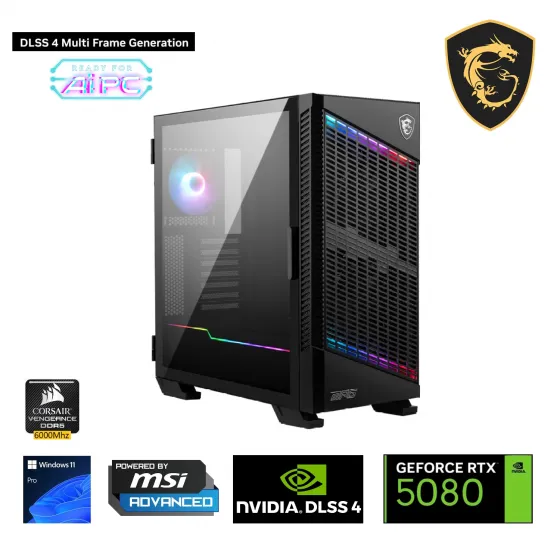 Go Gamer S35DK i9 14900KF / 128GB 6000MHz DDR5 Ram / 4TB SSD GEN4 / RTX5080 16GB / 360mm Sıvı Soğutma / 27 2K 240Hz. / Z790 MSI Oyuncu Bilgisayarı