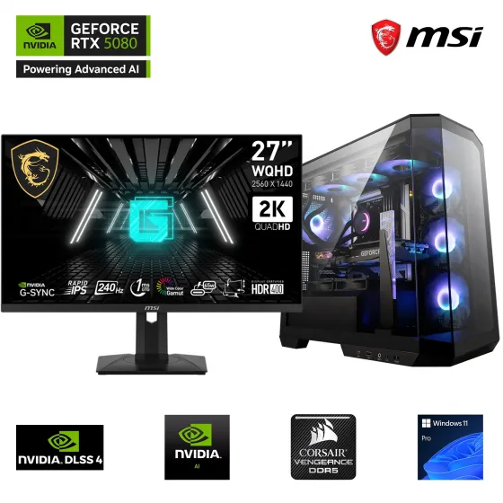 Go Gamer S35DN i9 14900KF / 128GB 6000MHz DDR5 Ram / 4TB SSD GEN4 / RTX5080 16GB / 360mm Sıvı Soğutma / 27 2K 240Hz. / Z790 MSI Oyuncu Bilgisayarı